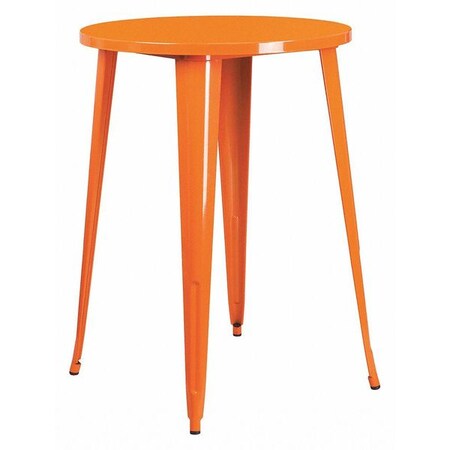 Round 30" L, 30" W, 41" H, Metal Top, Orange