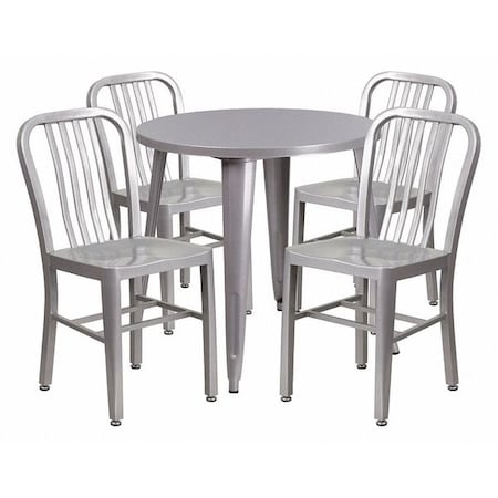 Round 30" W, 30" L, 29.5" H, Metal Top, Grey