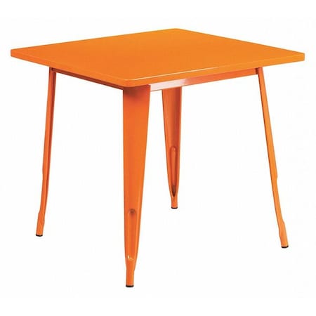 Orange Metal Table,31.5SQ