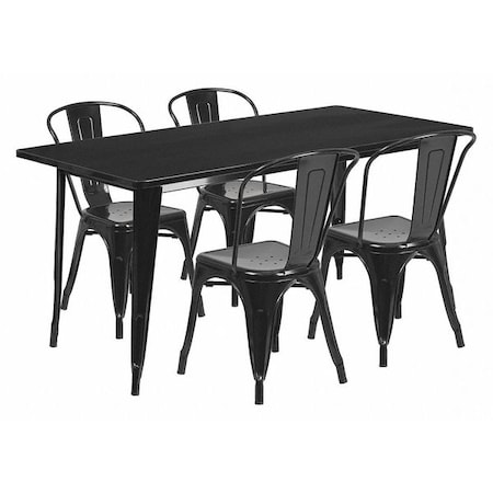 Rectangle 31.5" W, 63" L, 29.5" H, Metal, Black
