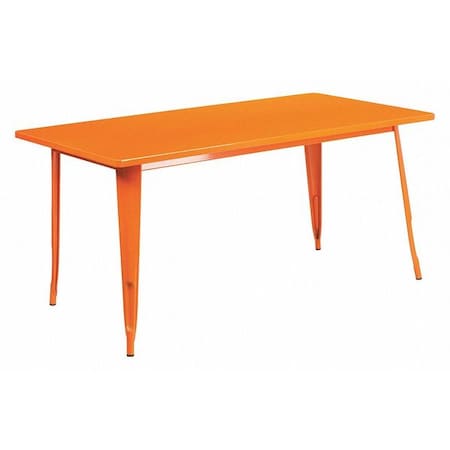 Rectangle 31.5" W, 63" L, 29.5" H, Metal, Orange