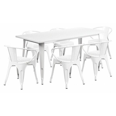Rectangle 31.5" W, 63" L, 29.5" H, Metal, White