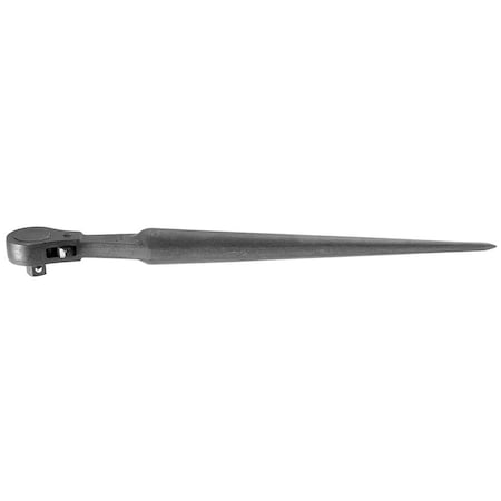 1/2" Drive 24 Geared Teeth Pear Head Style Hand Ratchet, 15" L, Black Oxide Finish