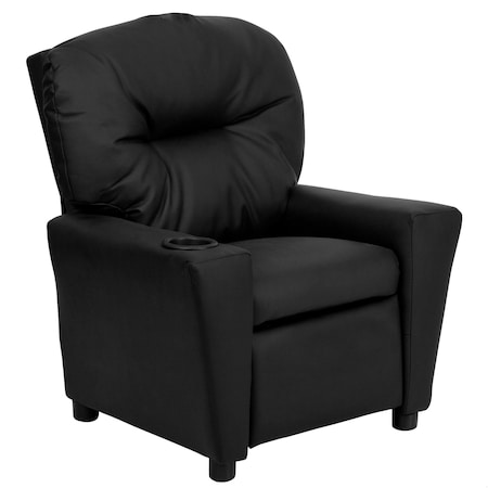 Kids Recliner, 25" to 39" x 28", Upholstery Color: Black