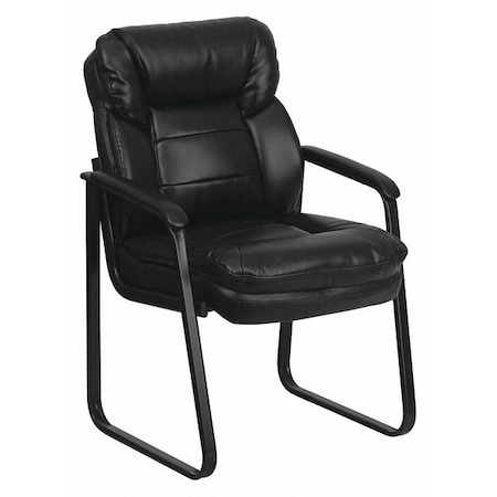 Contemporary Executive Side Reception Chair, Black Back, 24 in W 26" L 36" H, Curved Padded