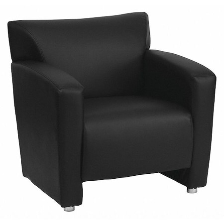 Hercules Majesty Chair, Black Back, 31-1/4 in W 30" L 31-1/4" H, Flared, Leather Seat