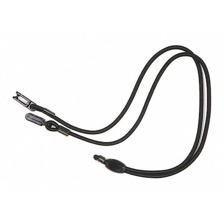 Eyewear Lanyard, Black, 22 in Length, Nylon, Clip Attachment