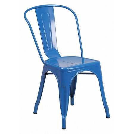 Contemporary Chair, Blue Back, 18 in W 20" L 33" H