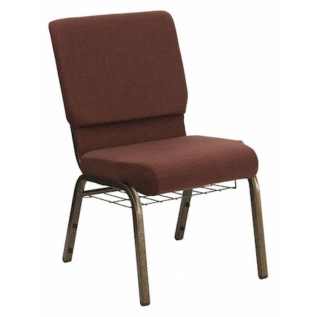Hercules Church Chair, Brown Back, 19-1/4 in W 25" L 33-1/4" H, Fabric Seat