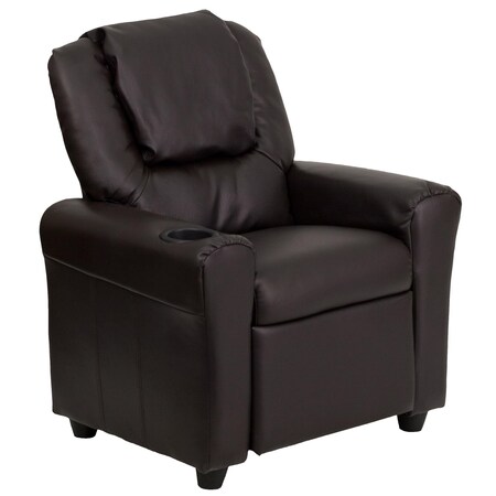 Kids Recliner, 21-1/2" to 36-1/2" x 27", Upholstery Color: Brown