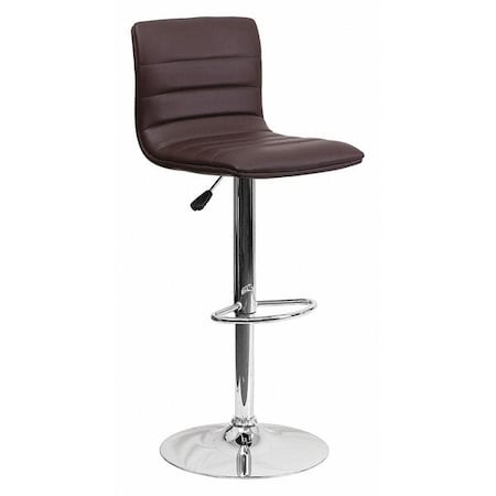 Brown Vinyl Barstool,Adj Height