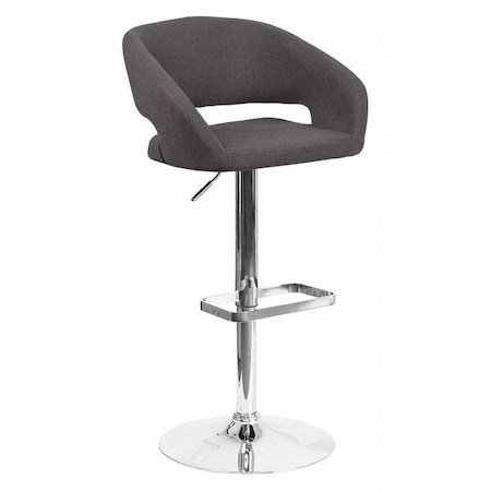 Charcoal Fabric Adjustable Height Barstool