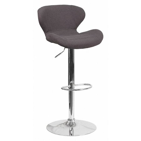 Charcoal Fabric Barstool,Adj Height