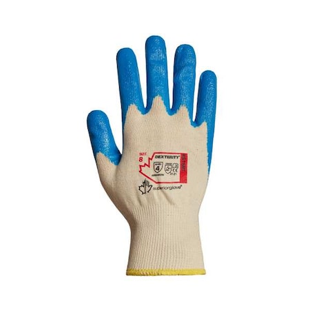 Coated Gloves, Nitrile, Smooth, 4-Mar, 4 Abrasion Level, Blue/White, 2XL (11) 12 PK