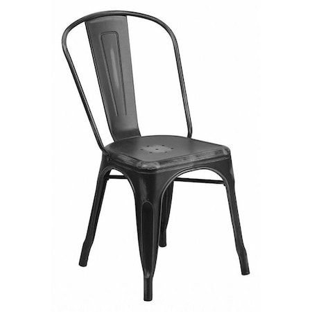 Contemporary Stackable Chair, Black Back, 17-3/4 in W 20" L 33-1/2" H