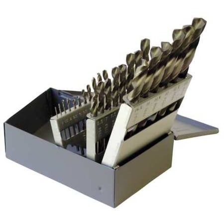 135 Degree Heavy-Duty Cobalt Jobber Length Drill Set Chicago-Latrobe 550ASP Straw HSS-CO 5%-M35 1mm-13mm