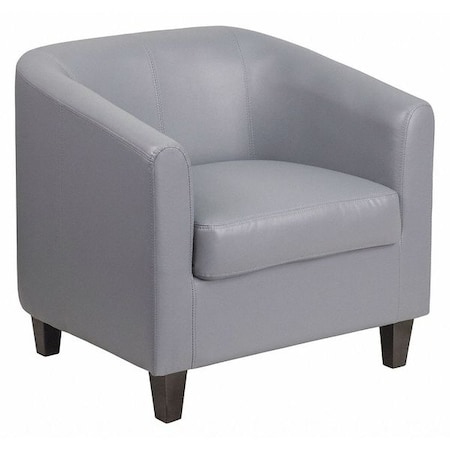 Transitional Lounge Chair, Black Back, 29-3/4 in W 29" L 28" H, Sloping, Leather Seat