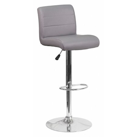 Gray Vinyl Barstool,Adj Height