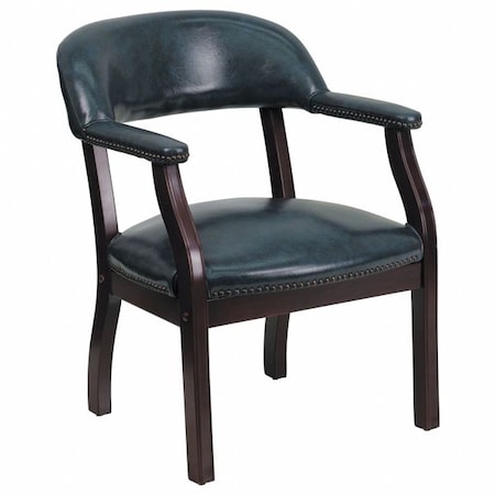 Traditional Luxurious Conference Chair, 24 in W 27" L 31-1/2" H, Upholstered Straight, Vinyl Seat