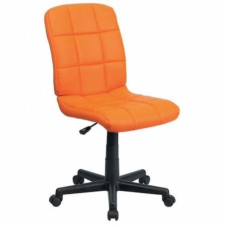 Vinyl Contemporary Chair, 16-3/4" to 21-3/4, Orange