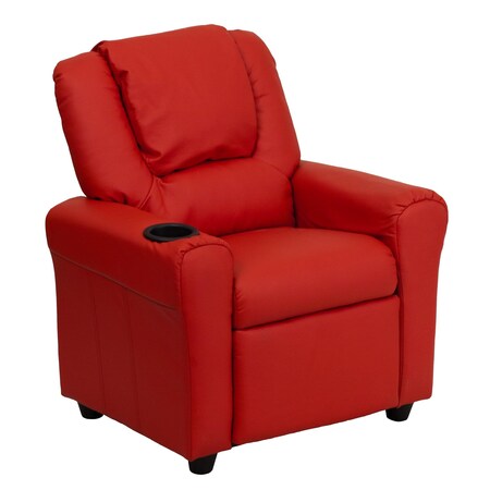 Kids Recliner, 21-1/2" to 36-1/2" x 27", Upholstery Color: Red