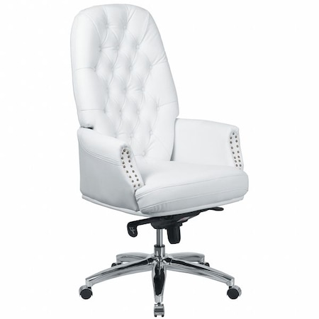 Executive Chair Fixed Arms, 21" to 23-1/4" Height, Foam, White