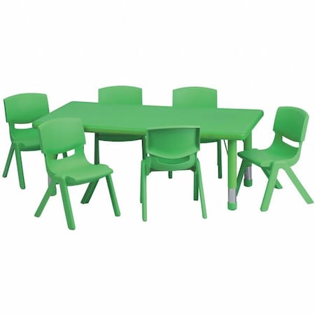 Rectangle Activity Table, Plastic, Steel, Green