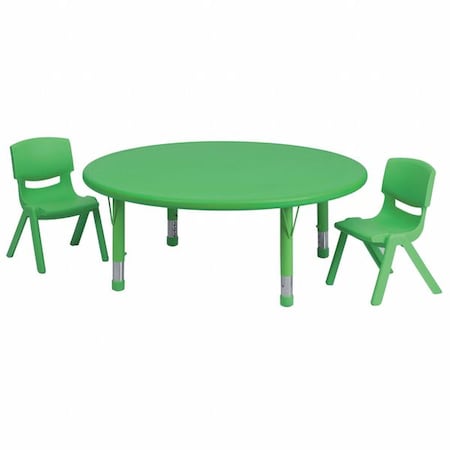 Round Activity Table, Plastic, Steel, Green