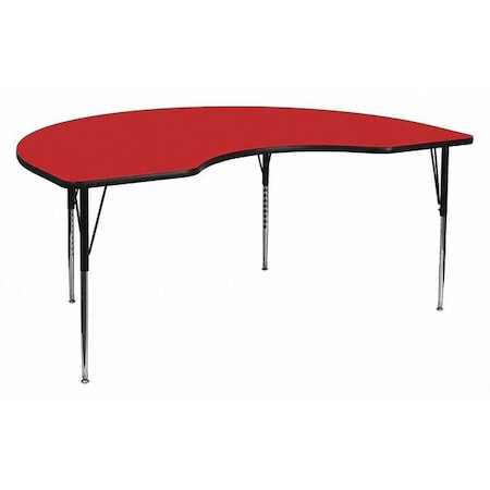 Kidney Table,Kidney Shp,Red,48x72", Laminate, Red