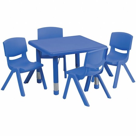Square Activity Table, Plastic, Steel, Blue