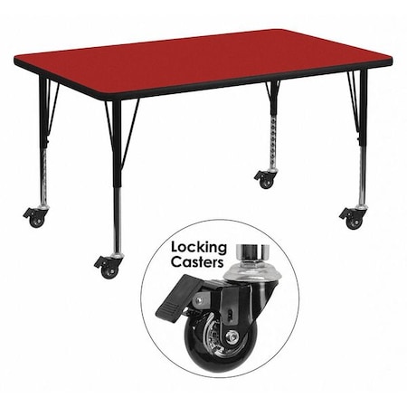 Rectangle Activity Table, Laminate, Red
