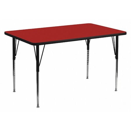 Rectangle Activity Table, 30" W, 60" L, 30.125" H, Laminate, Red