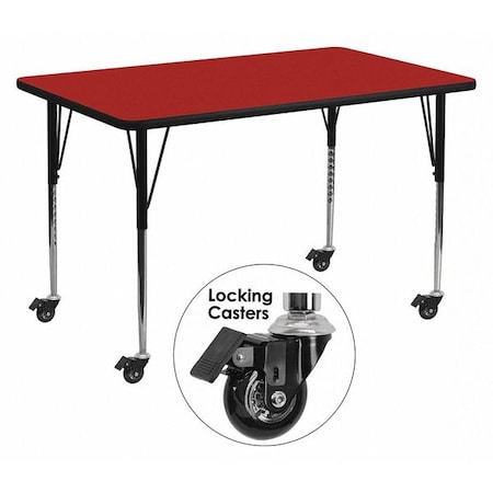 Rectangle Activity Table, Laminate, Red
