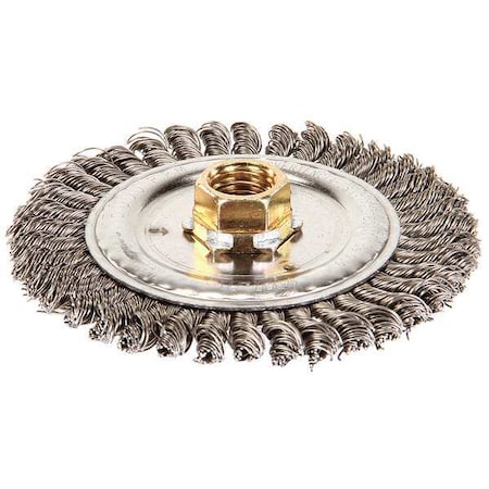 Root Pas Wire Brush, Arbor, 4-1/2", 0.020 "