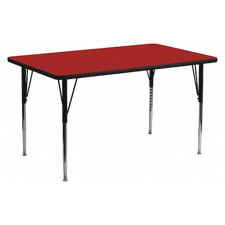 Rectangle Activity Table, Chrome, Laminate, Particleboard, Steel, Red