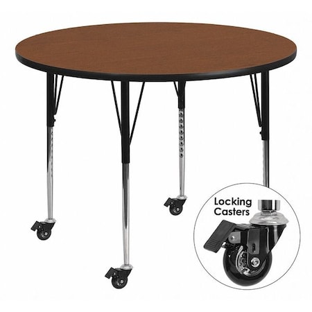 Round Activity Table, Laminate, Wood Grain