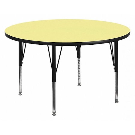 Round Activity Table, Laminate, Yellow