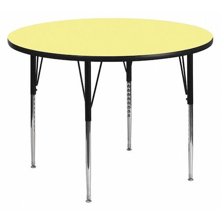 Round Activity Table, Laminate, Yellow