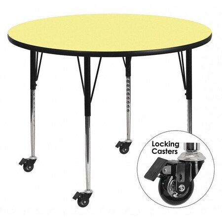 Round Activity Table, Laminate, Yellow