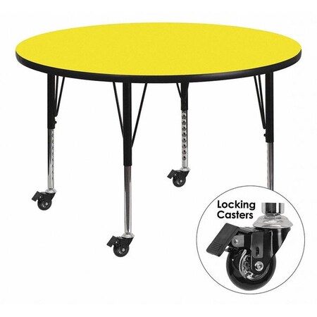Round Activity Table, Laminate, Yellow