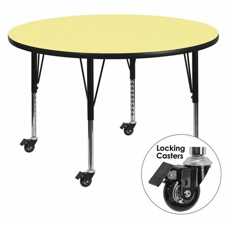 Round Activity Table, Laminate, Yellow
