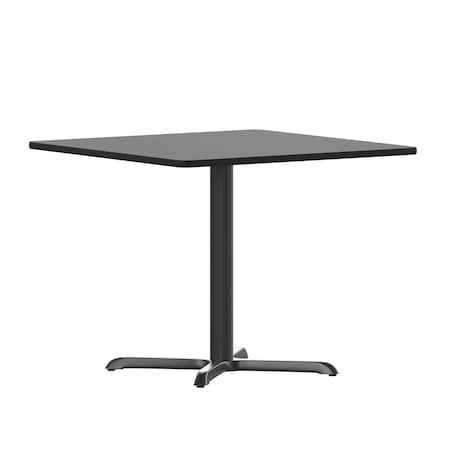 Square Laminate Table Top, 36" W, 36" L, 31.125" H, Laminate Top, Wood Grain