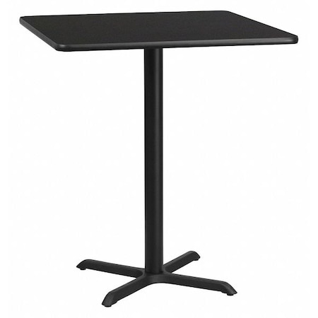Square Laminate Table Top, 36" W, 36" L, 43.125" H, Laminate Top, Wood Grain