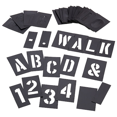 Stencil Set, Combination Set, Gothic Font, PVC, 46 Pieces