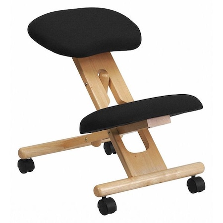 Mobile Wood Kneeler Chair,Black