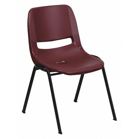 Stack Chair,Plastic,Burgundy