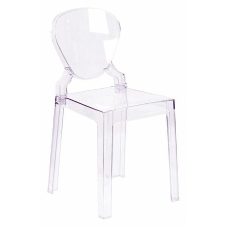 Contemporary Ghost Chair, 15-3/4 in W 19-1/2" L 32-1/4" H