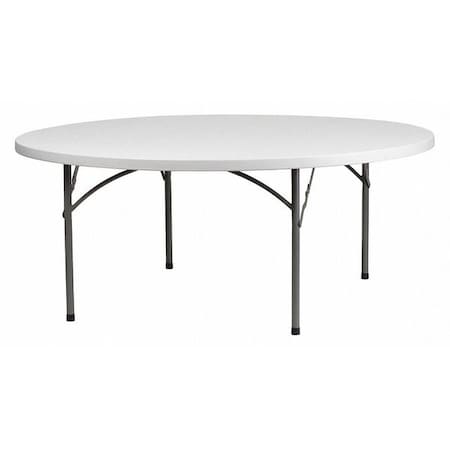 Round Folding Table, Plastic Top, White