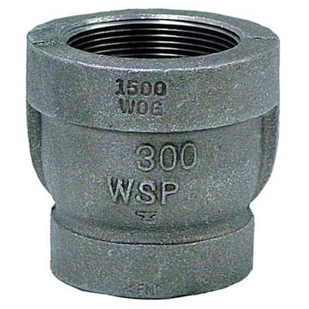Reducing Coupling Reducer Coupling, 1-1/2" x 1/2" Pipe, FNPT, Malleable Iron, Class 300