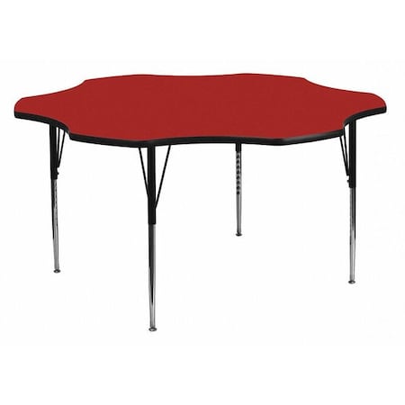 Flower Activity Table, 60" W, 60" L, 30.125" H, Laminate, Red